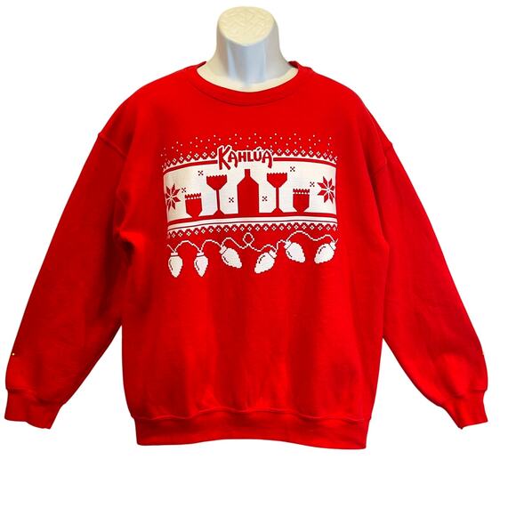 Gildan KAHLÚA Coffee Liquor Ugly Christmas Sweatshirt Size Large - Picture 1 of 4